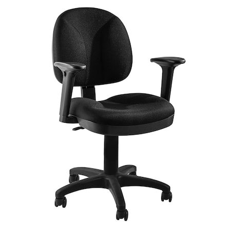 National Public Seating Black 22 1/2 in W 22 1/2 in L 18"-22" H, Arm Rests, Fabric Seat, Comfort Series CTC-A